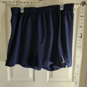 Nike Women's Dark Navy Athletic Running Shorts with Swoosh